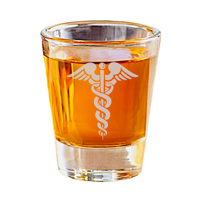 2oz Pharmaceutical Hermes Greek Caduceus Shot Glass pharmacy