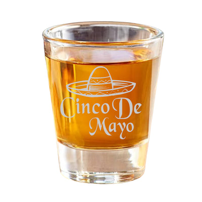2oz Cinco De Mayo Shot Glass with Sombrero