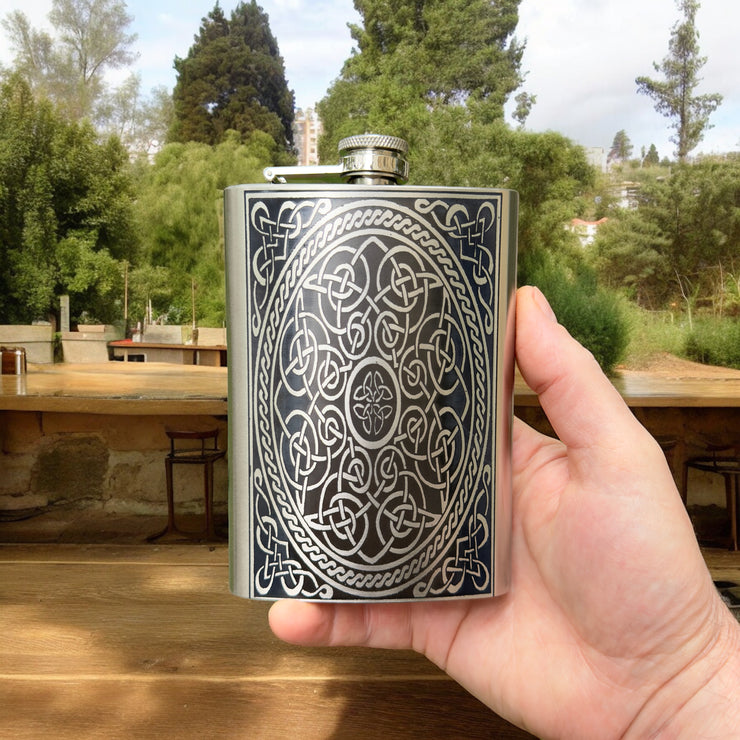 8oz Celtic Design Stainless Steel Flask