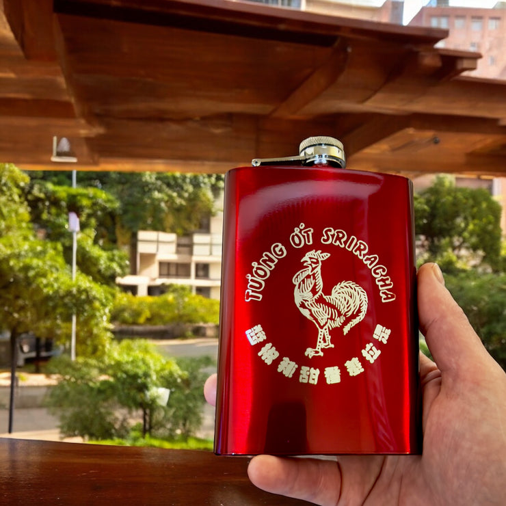8oz RED Sriracha Flask