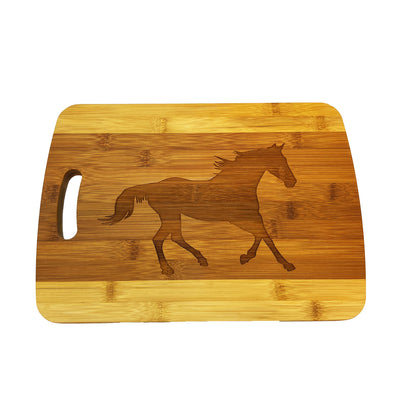 Running Horse Cutting Board 14''x9.5''x.5'' Bamboo