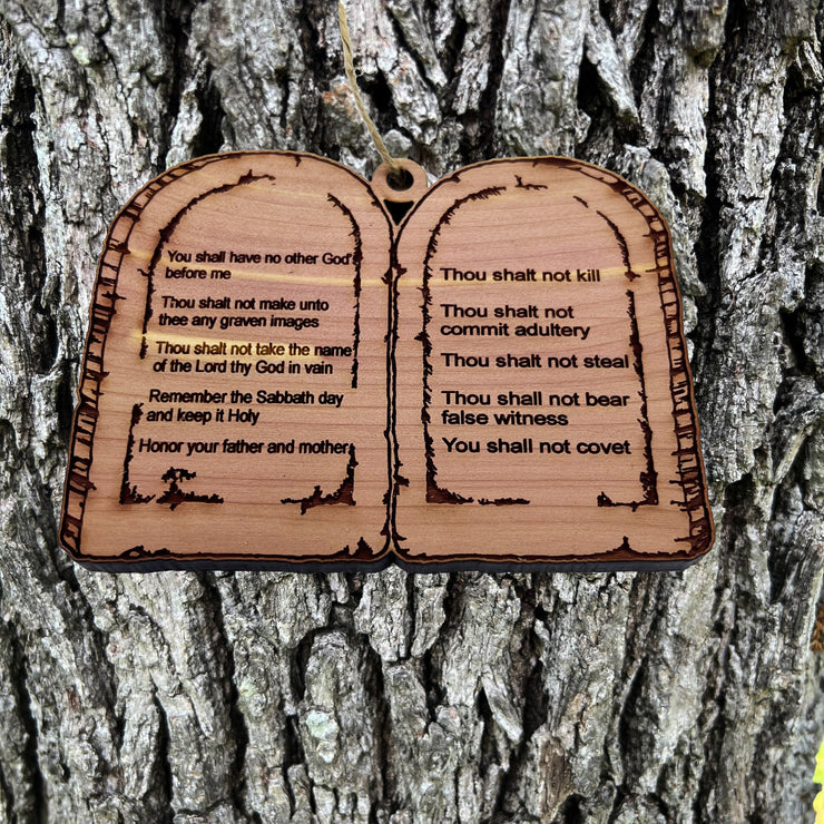 10 Commandments - Cedar Ornament