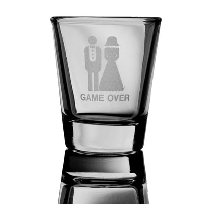 2oz Game Over Shot Glass Wedding Groomsman gift