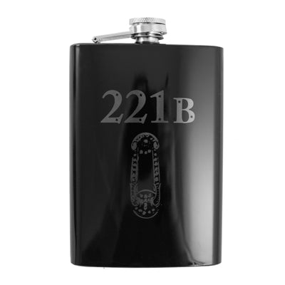 8oz BLACK 221b Flask