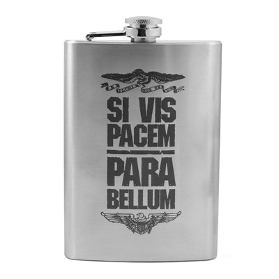 8oz American Si Vis Pacem Para Bellum Stainless Steel Flask