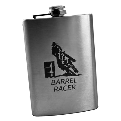8oz Barrel Racer Stainless Steel Flask