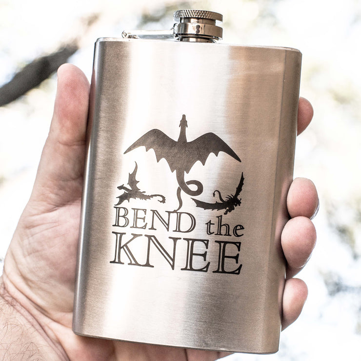 8oz Bend the Knee Stainless Steel Flask