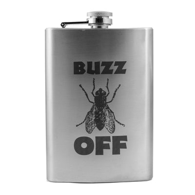8oz Buzz Off Stainless Steel Flask Bug Novelty