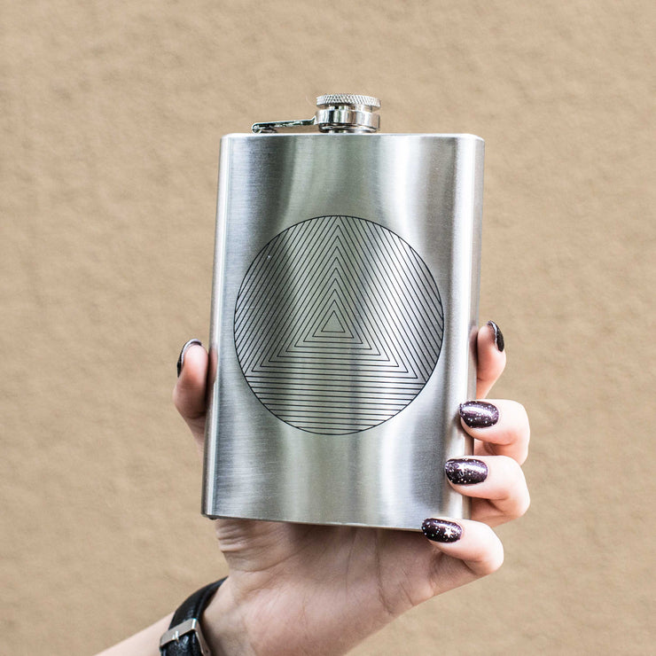 8oz Circle Triangle Design Stainless Steel Flask