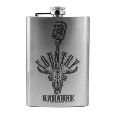 8oz Country Music Karaoke Stainless Steel Flask