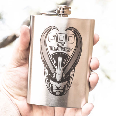 8oz God of Mischief Stainless Steel Flask