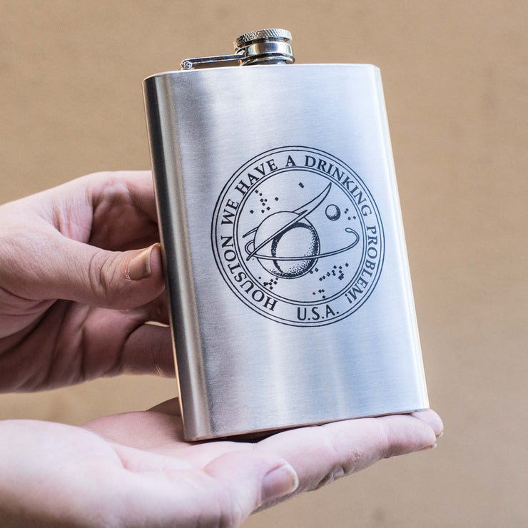 8oz Houston We Have a Drinking Problem Stainless Steel Flask