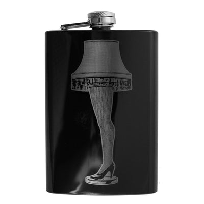 8oz BLACK Leg Lamp Flask