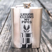 8oz Liquor Cleans My Pipes Stainless Steel Flask