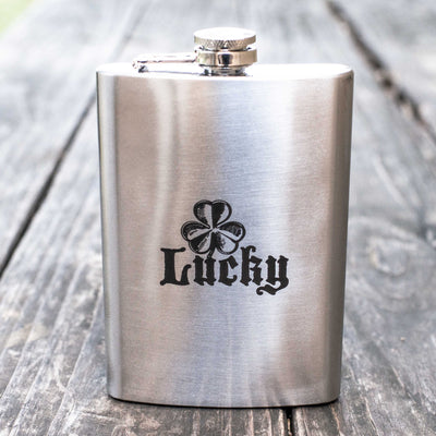 8oz Lucky - Clover Stainless Steel Flask