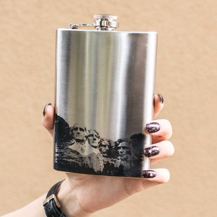 8oz Mt. Rushmore Stainless Steel Flask