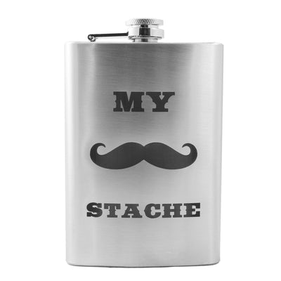 8oz My Stache Stainless Steel Flask