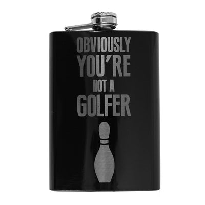 8oz BLACK Obviously You're Not a Golfer Flask