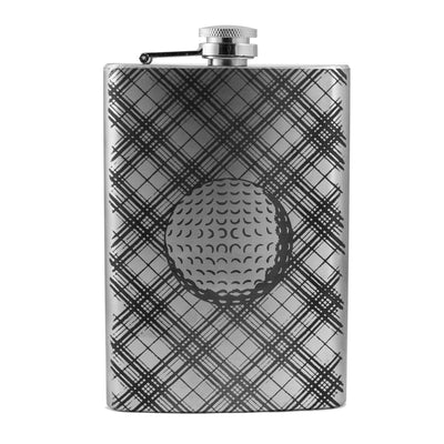 8oz Plaid Golf Stainless Steel Flask