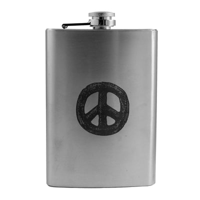 8oz Rustic Peace Stainless Steel Flask