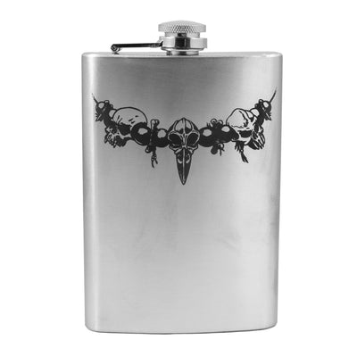 8oz Tribal Bone Necklace Stainless Steel Flask