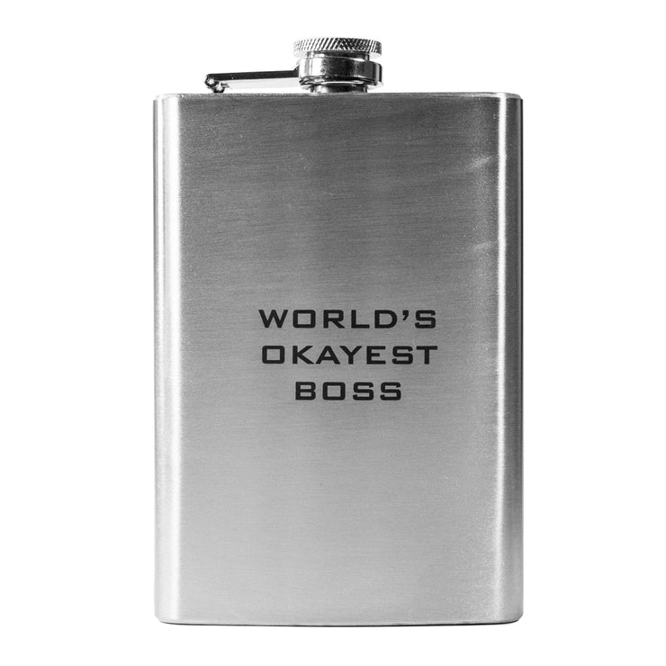 8oz World's Okayest Boss Stainless Steel Flask