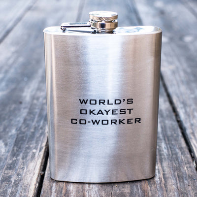 8oz World's Okayest Co-Worker Stainless Steel Flask