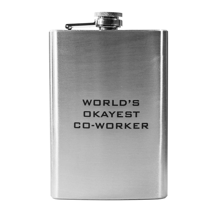 8oz World's Okayest Co-Worker Stainless Steel Flask