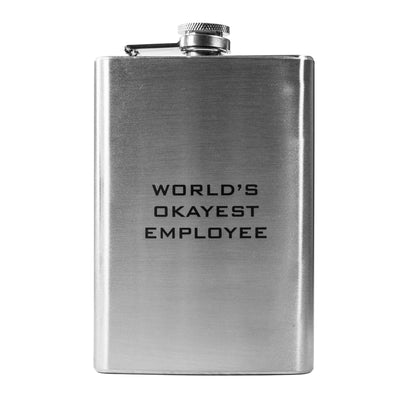 8oz World's Okayest Employee Stainless Steel Flask