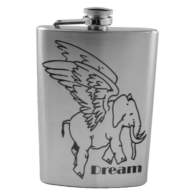 8oz Flying Elephant Stainless Steel Flask