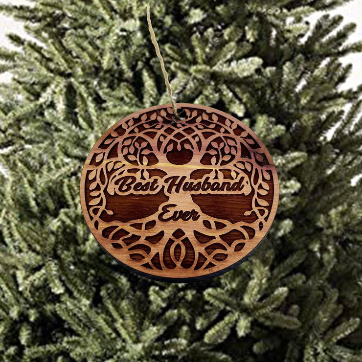 Best Husband Ever Celtic Tree of Life - Cedar Ornament