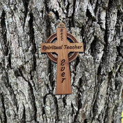Best Pastor Ever Celtic Cross - Cedar Ornament