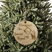 Caregivers are Special Angels Ornament - Raw Wood