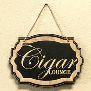 Cigar Lounge - Black Door Sign 7x9.5in