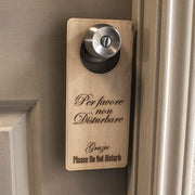 Italian Language - Please Do Not Disturb - Door Hanger - Raw Wood 9x4
