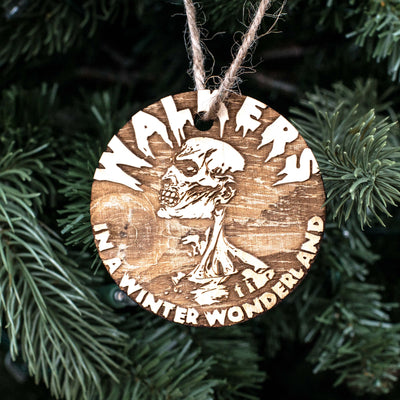 Ornament - Walkers in a Winter Wonderland - Raw Wood 3x3in