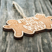 Ornament - Bake the World a Better Place - Raw Wood 4x2in