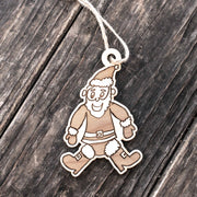 Ornament - Cartoon Santa - Raw Wood 4x3n
