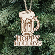 Ornament - Hoppy Holidays - Raw Wood 3x4in