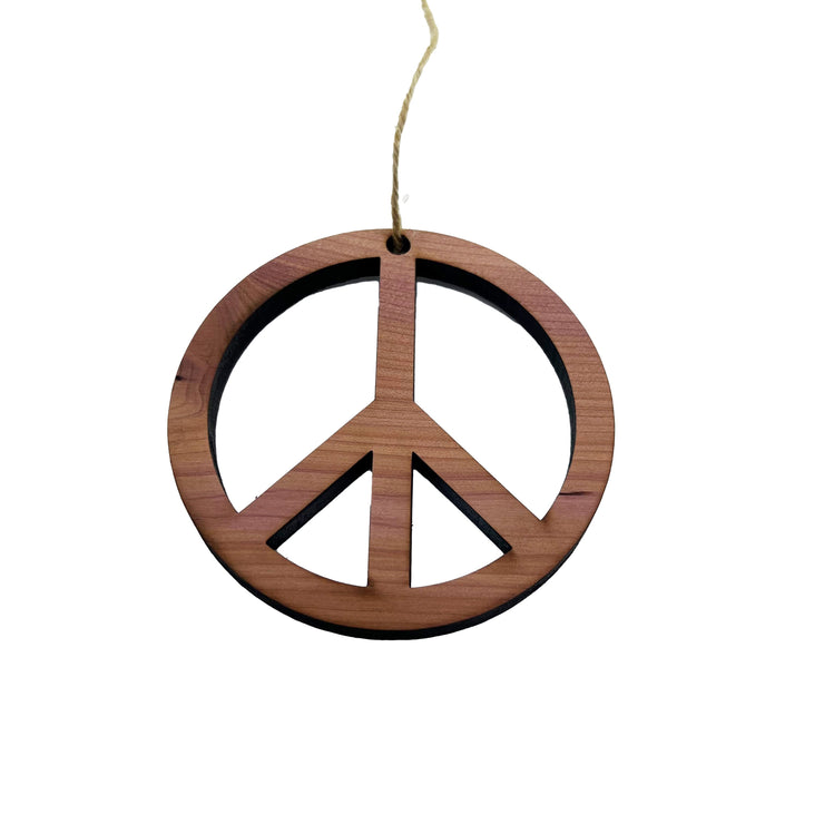 Peace Symbol - Cedar Ornament