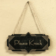 Please Knock - Black Door Sign - Art Deco 4x8