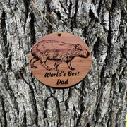 Worlds Best Dad Capybara - Cedar Ornament