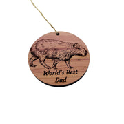 Worlds Best Dad Capybara - Cedar Ornament