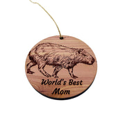 Worlds Best Mom Capybara - Cedar Ornament