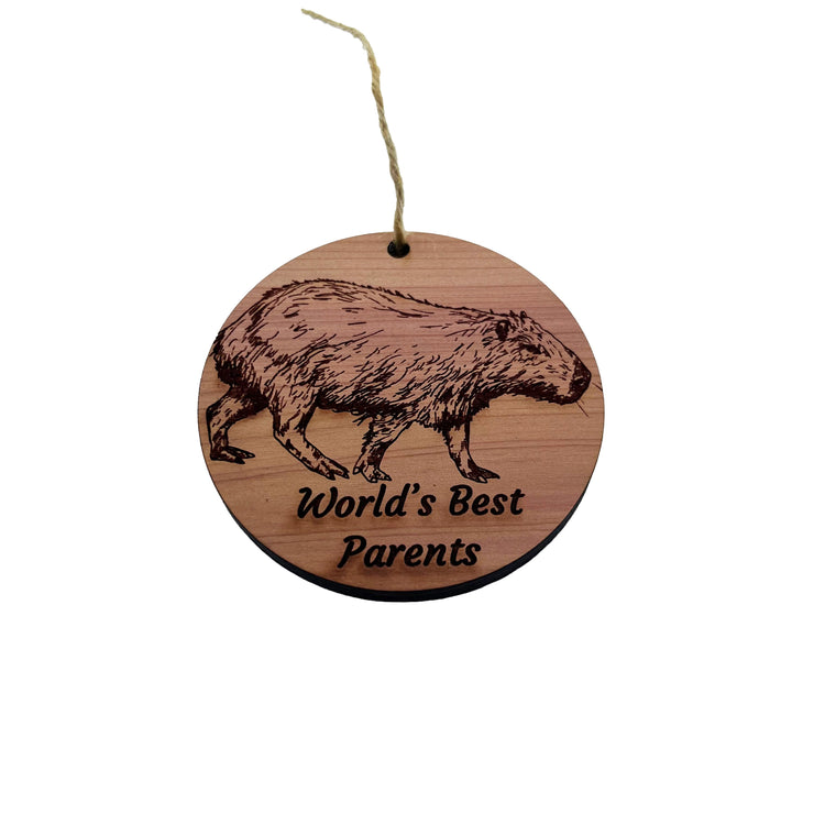 Worlds Best Parents Capybara - Cedar Ornament