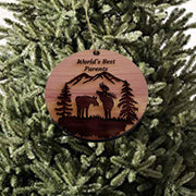 Worlds Best Parents Moose Couple - Cedar Ornament