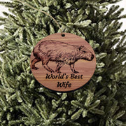 Worlds Best Wife Capybara - Cedar Ornament