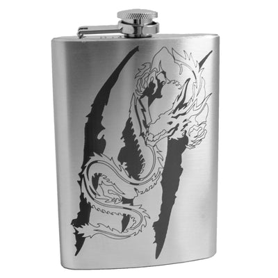 8oz Dark Dragon Stainless Steel Flask