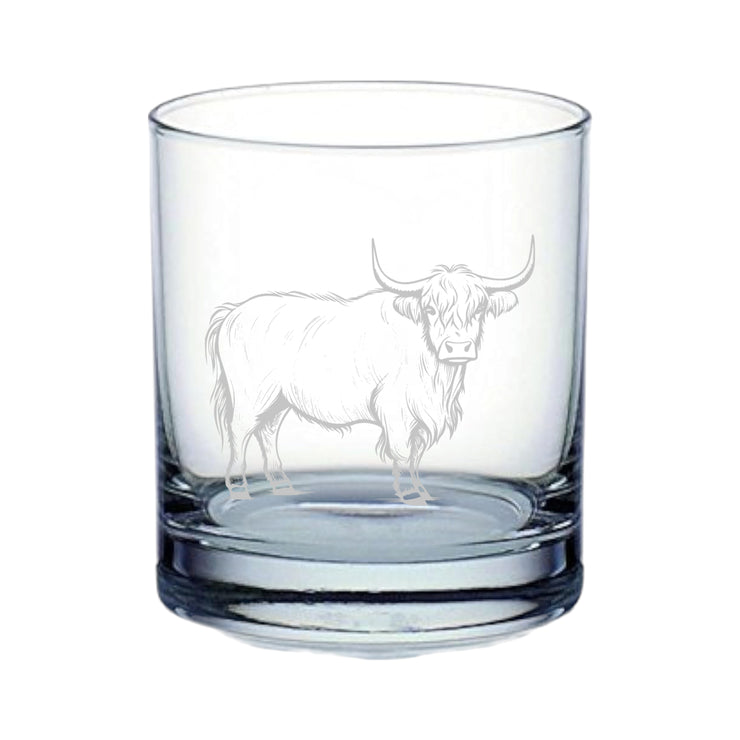 Rocks Glass - Highland Cow - Double Old Fashioned