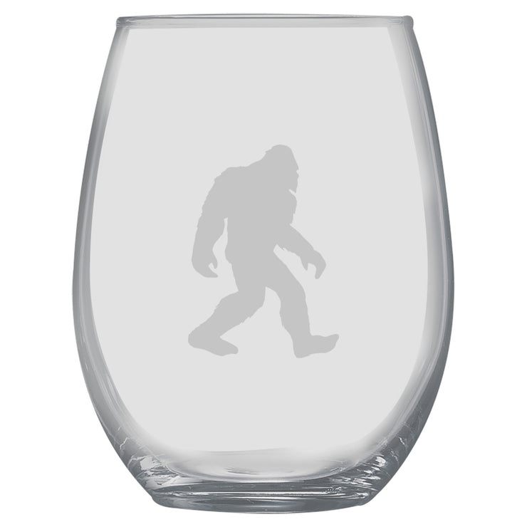 15oz Stemless Wine Glass -  Bigfoot Sasquatch